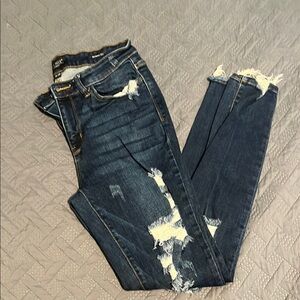 Judy BlueWomen's Dark Blue Ripped Jeans